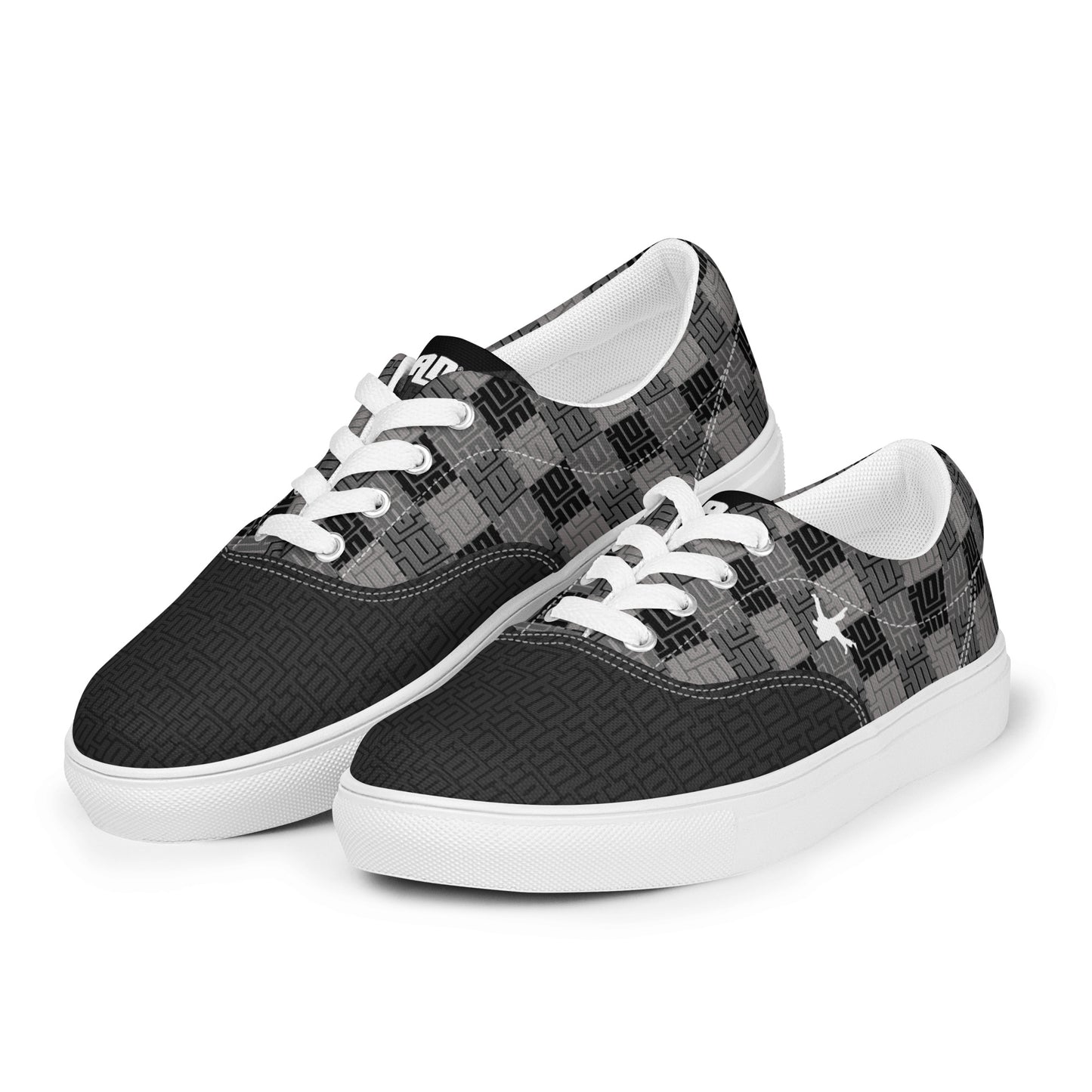 Men’s lace-up canvas shoes "Black JAD Pattern"