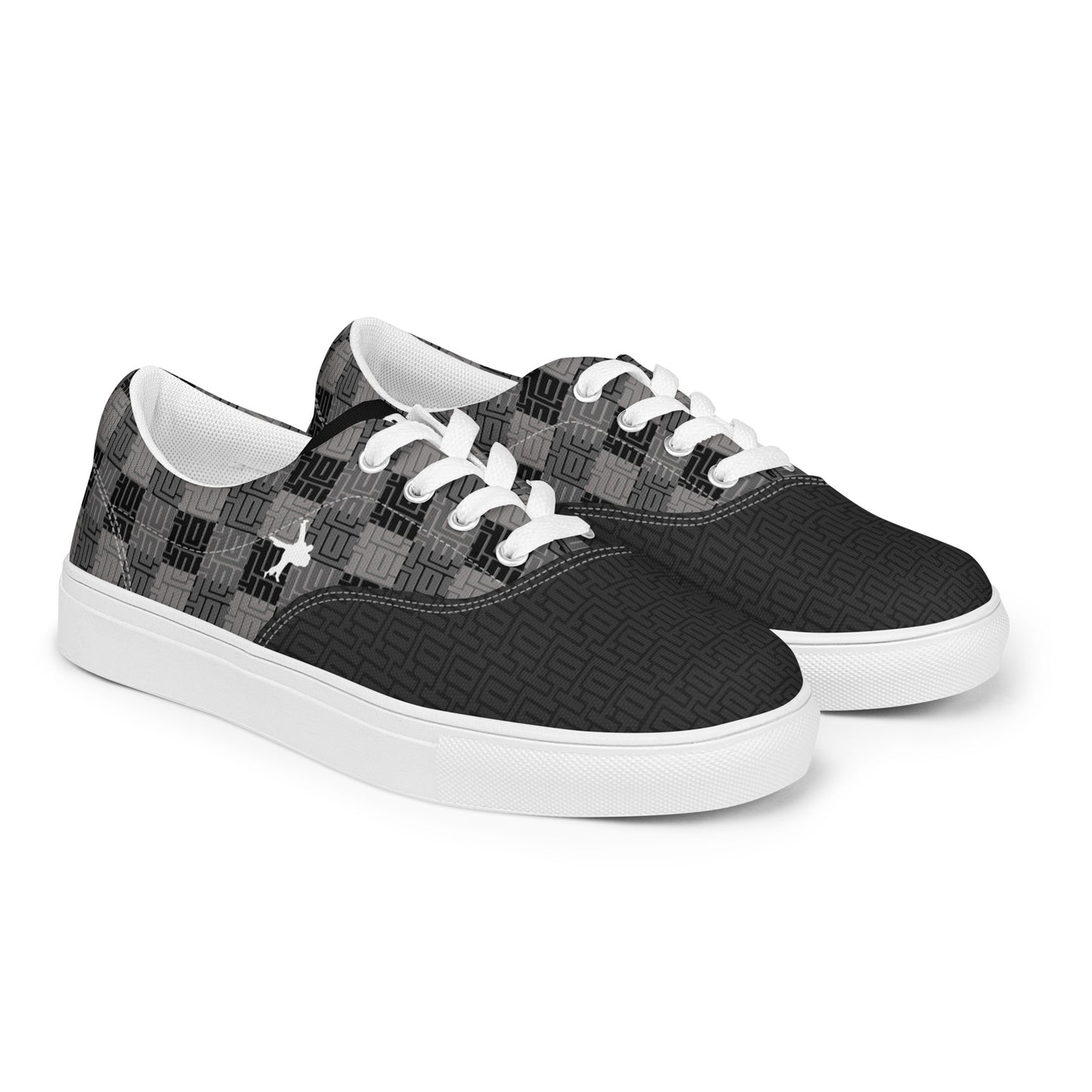 Men’s lace-up canvas shoes "Black JAD Pattern"