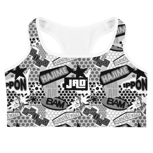 Sports bra "JAD Judo Cartoon Black & White"