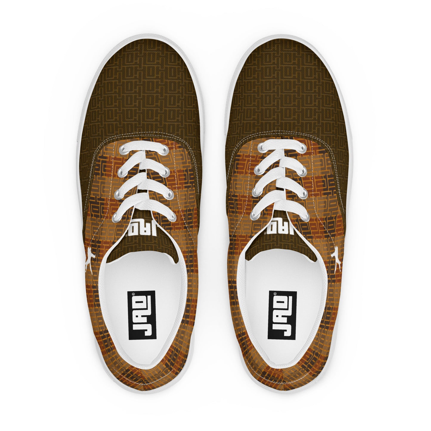 Men’s lace-up canvas shoes "Brown JAD Pattern"