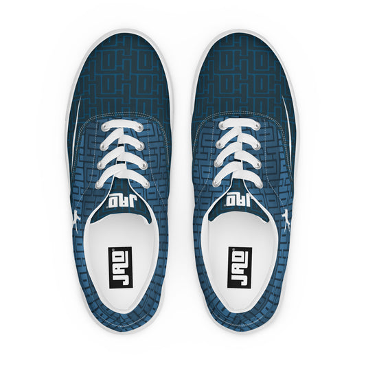 Men’s lace-up canvas shoes "Blue JAD Pattern"