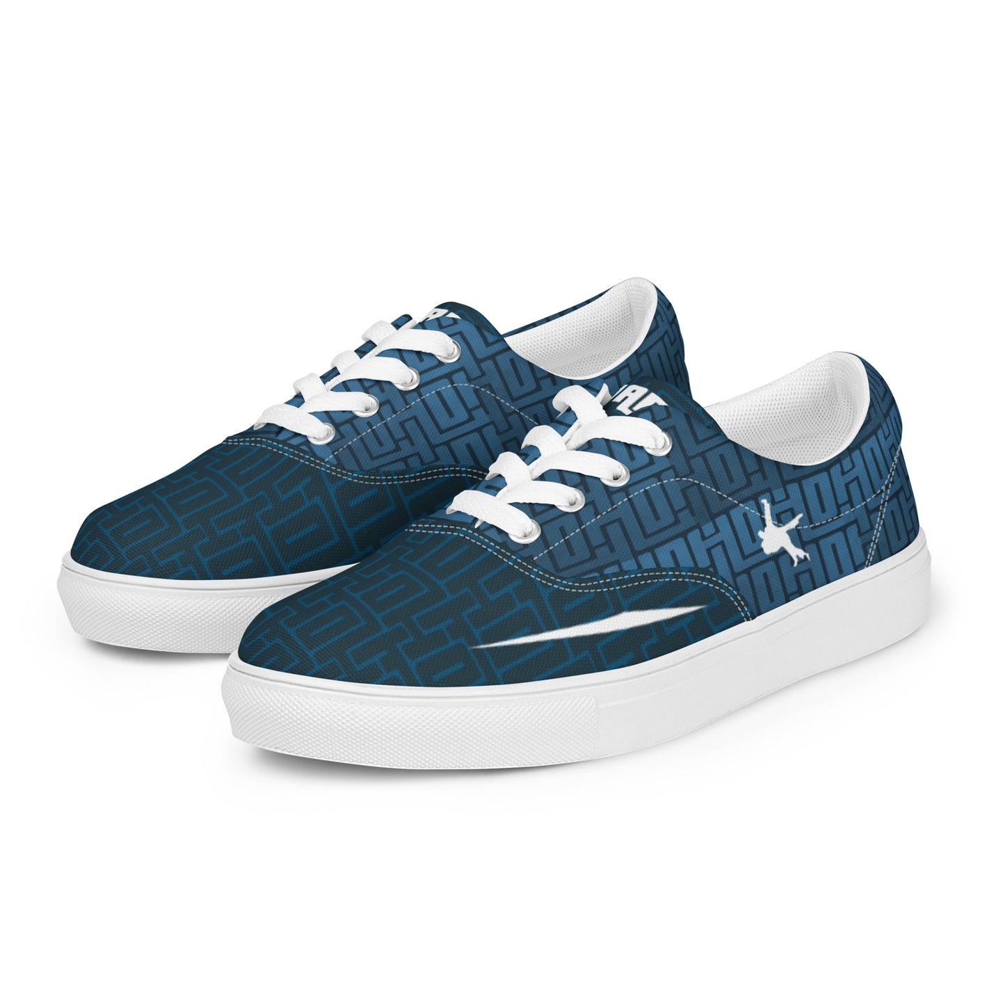 Men’s lace-up canvas shoes "Blue JAD Pattern"