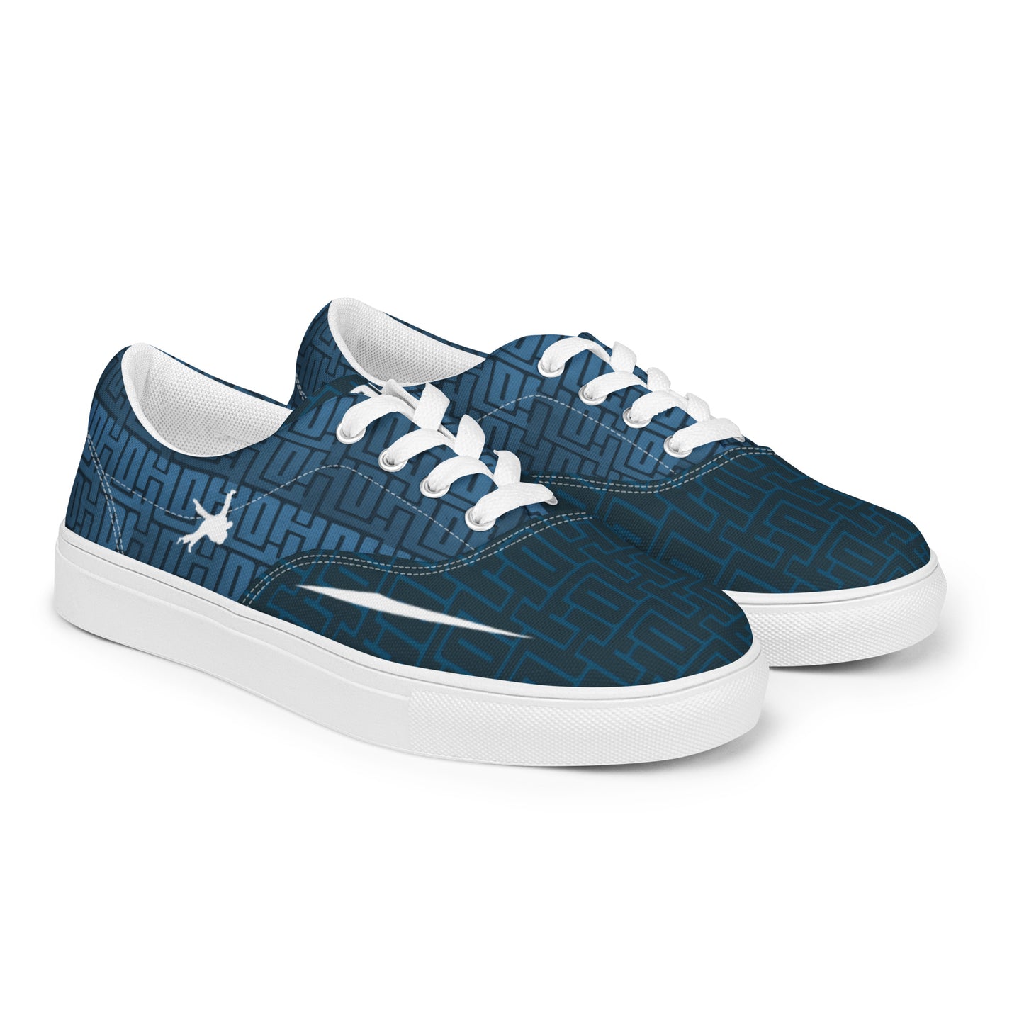 Men’s lace-up canvas shoes "Blue JAD Pattern"